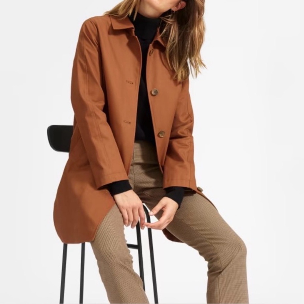 Everlane Mac Cotton Trench Coat in Cocoa Brown